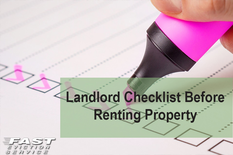 Landlord Checklist Before Renting Property Fast Evict